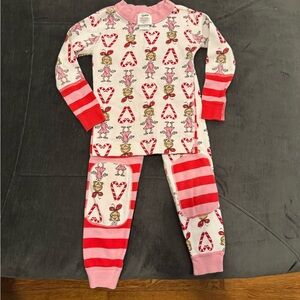 Hanna Andersson Dr Seuss Cindy Lou Who Candy Cane HannaJams Pajamas Mix It Up 3T